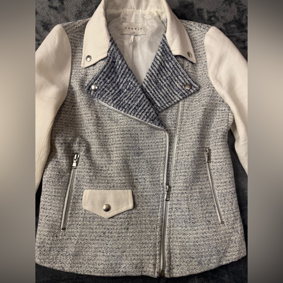 Sandro Paris Vernis Tweed Moto Jacket - Picture 2 of 5